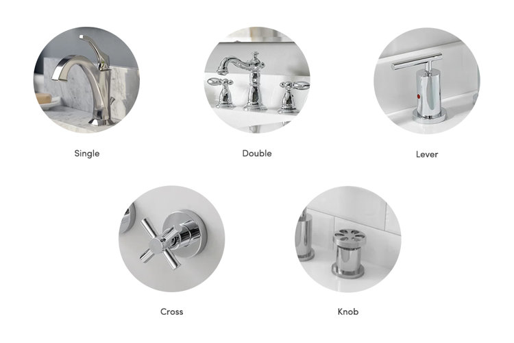 types of bathroom sink faucet handles